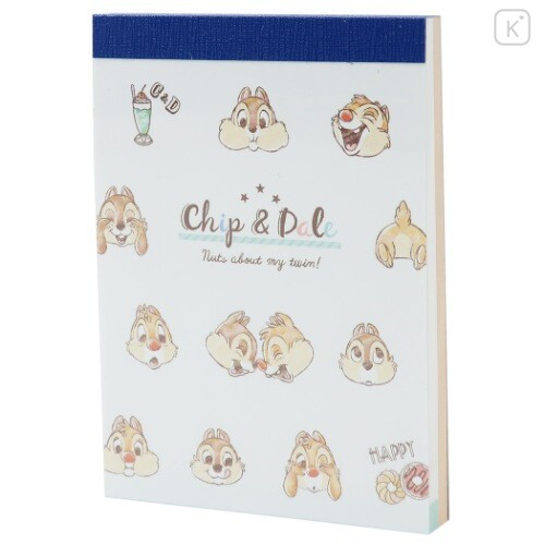 Japan Disney Mini Notepad - Chip & Dale Star Smile - 1