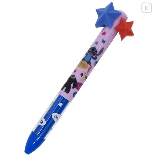 Japan Disney Two Color Mimi Pen - Stitch with Star - 1