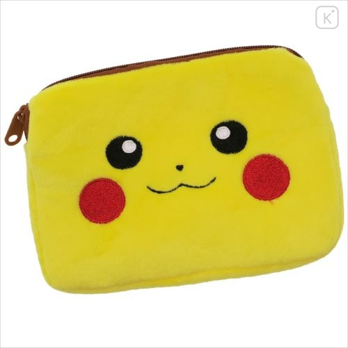 Japan Pokemon Mini Pouch with Tissue Case - Pikachu Face - 1