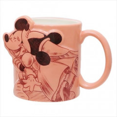 Japan Disney Ceramic Mug - Mickey & Minnie Sweet Kiss