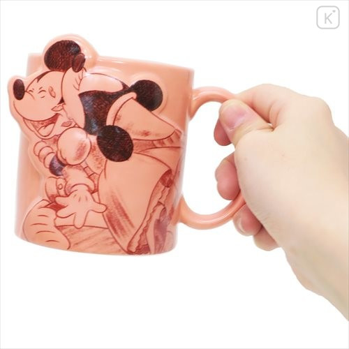 Japan Disney Ceramic Mug - Mickey & Minnie Sweet Kiss - 2