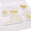Japan Peanuts Leather Sticker - Snoopy Hug Gold - 2