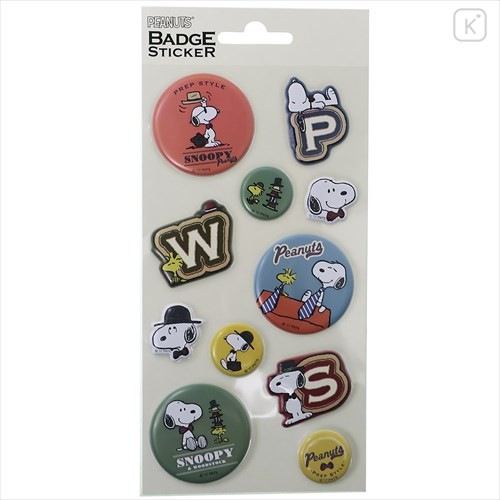 Japan Peanuts 3D Mini Badge Sticker - Snoopy P - 1