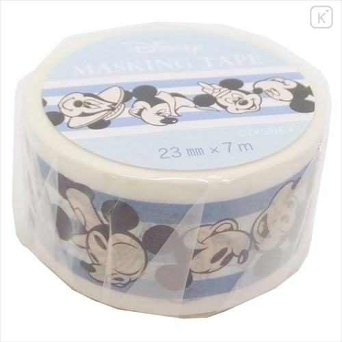 Japan Disney Washi Paper Masking Tape - Mickey & Minnie Blue - 1