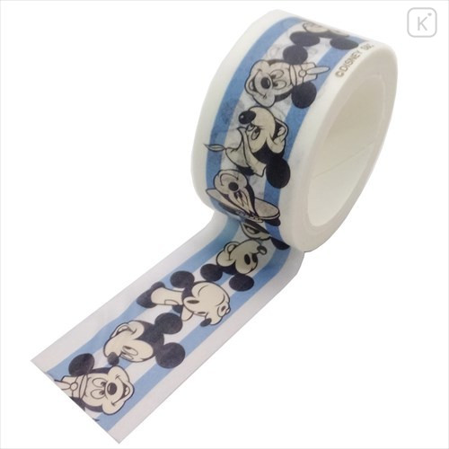 Japan Disney Washi Paper Masking Tape - Mickey & Minnie Blue - 2