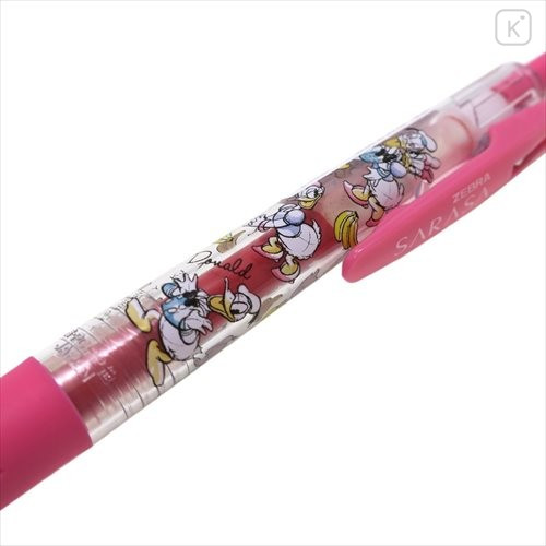 Japan Disney Sarasa Clip 0.5mm Gel Pen - Donald & Daisy / Pink - 2