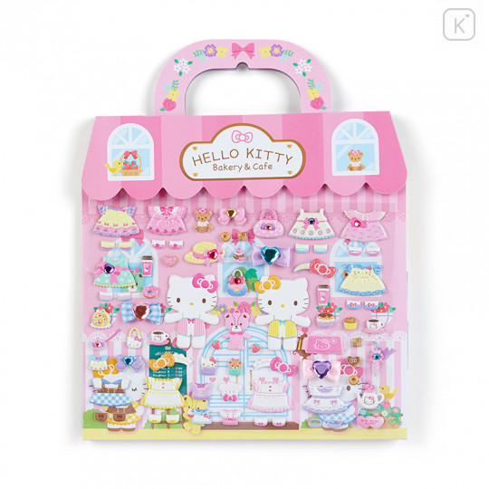 Japan Sanrio Playing Sticker Bag - Hello Kitty / Bakery Cafe - 1