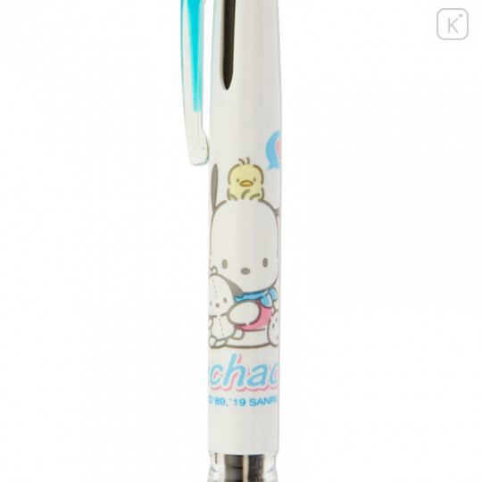 Japan Sanrio Clip-On Slim 3 Color Multi Ball Pen - Pochacco - 2