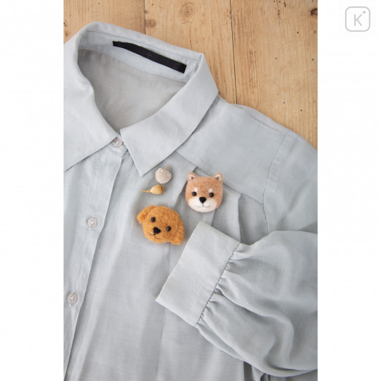 Japan Hamanaka Wool Needle Felting Kit - Shiba Dog Toy Poodle Dog Brooch - 2