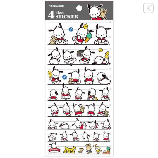 Japan Sanrio 4 Size Sticker - Pochacco v2 - 1