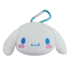 Japan Sanrio Mini Mascot Pouch Carabiner - Cinnamoroll / Smile Face