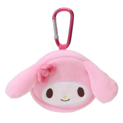 Japan Sanrio Mini Mascot Pouch Carabiner - My Melody / Smile Face