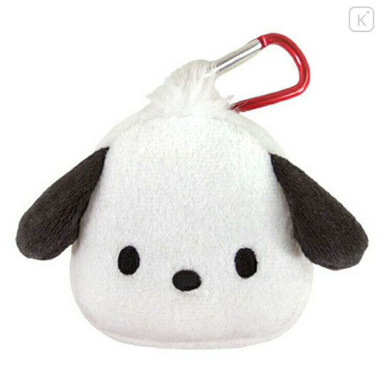 Japan Sanrio Mini Mascot Pouch Carabiner - Pochacco / Smile Face - 1