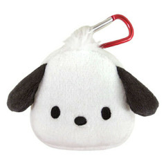 Japan Sanrio Mini Mascot Pouch Carabiner - Pochacco / Smile Face