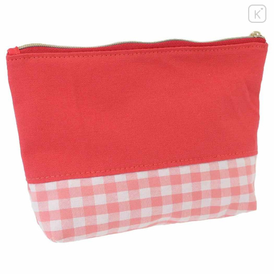 Japan Sanrio Embroidery Pouch - Hello Kitty : Gingham - 2