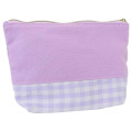 Japan Sanrio Embroidery Pouch - Kuromi / Gingham - 2