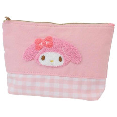 Japan Sanrio Embroidery Pouch - My Melody / Gingham