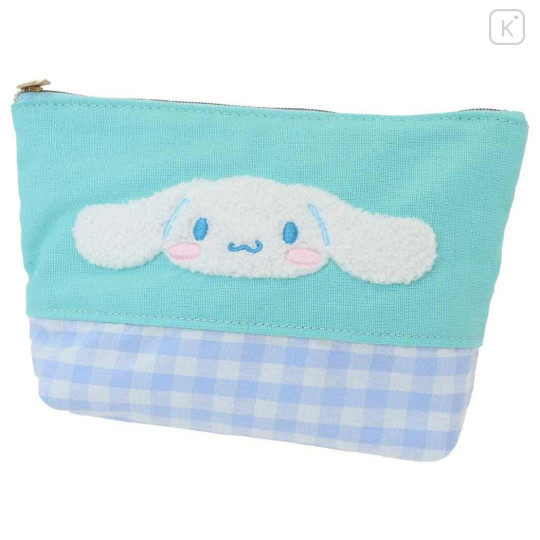 Japan Sanrio Embroidery Pouch - Cinnamoroll / Gingham - 1