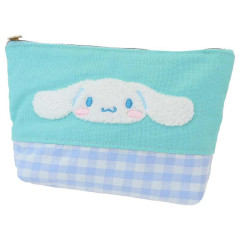 Japan Sanrio Embroidery Pouch - Cinnamoroll / Gingham