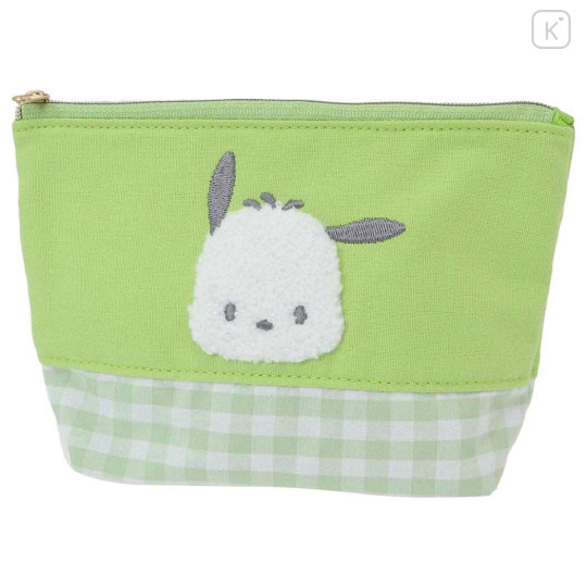 Japan Sanrio Embroidery Pouch - Pochacco / Gingham - 1