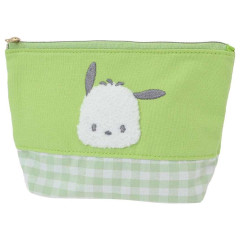 Japan Sanrio Embroidery Pouch - Pochacco / Gingham