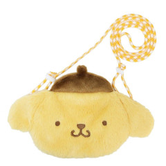 Japan Sanrio Face Pochette Shoulder Bag - Pompompurin / Fluffy