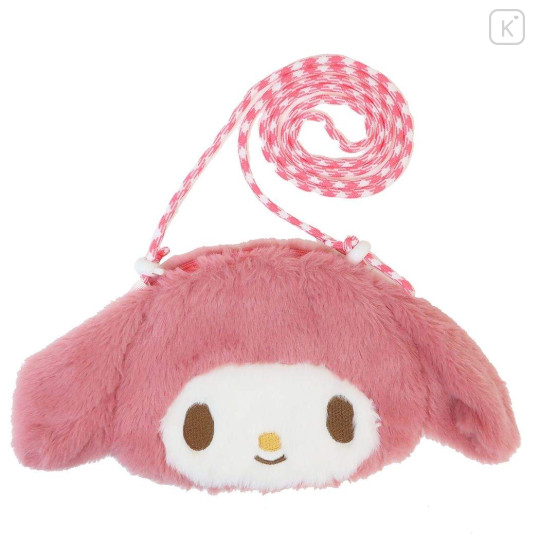 Japan Sanrio Face Pochette Shoulder Bag - My Melody / Fluffy - 1