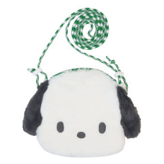 Japan Sanrio Face Pochette Shoulder Bag - Pochacco / Fluffy