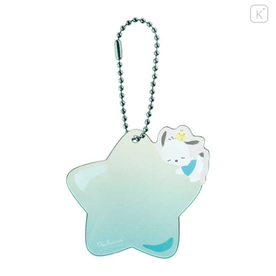 Japan Sanrio Acrylic Name Tag Keychain - Pochacco : Clear Star - 1