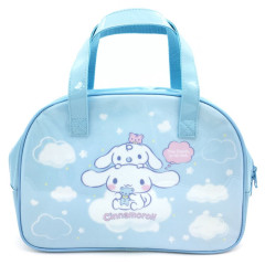 Japan Sanrio Vinyl Boston Bag - Cinnamoroll & Milk / Blue Sky