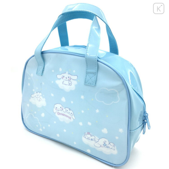 Japan Sanrio Vinyl Boston Bag - Cinnamoroll & Milk / Blue Sky - 2