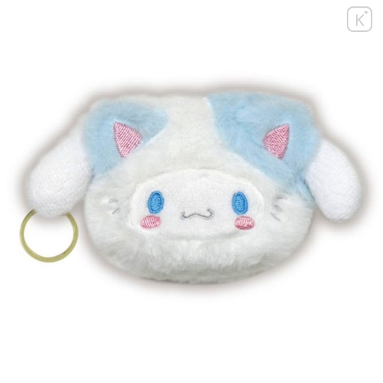 Japan Sanrio Mini Fluffy Pouch - Cinnamoroll / Happy Cat - 1