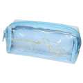 Japan Sanrio Twin Zipper Pen Case - Cinnamoroll / Clear Gold Foil B - 1