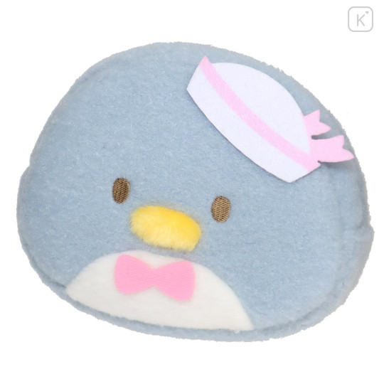 Japan Sanrio Fluffy Face Pouch - Tuxedo Sam / Retro Pale - 1