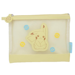 Japan Pokemon Flat Pouch - Pikachu / Mesh Pastel
