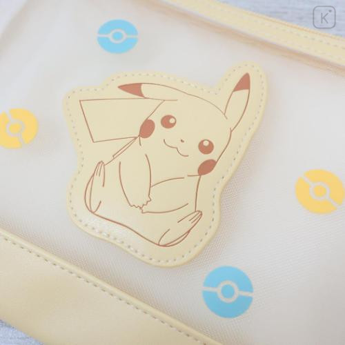 Japan Pokemon Flat Pouch - Pikachu / Mesh Pastel - 4