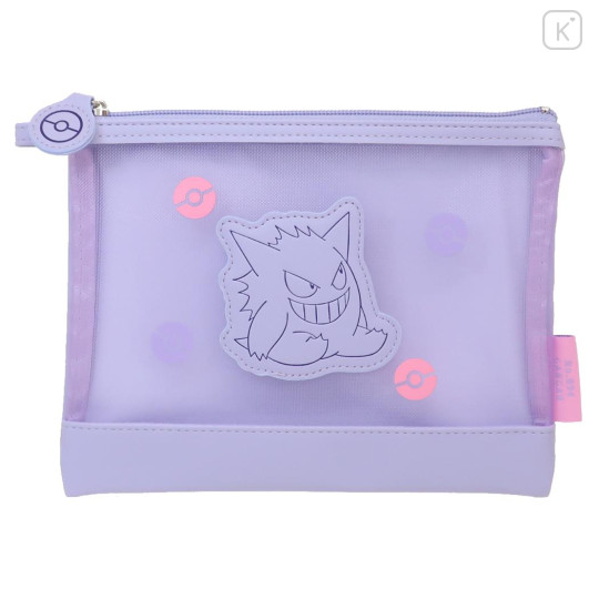 Japan Pokemon Flat Pouch - Gengar / Mesh Pastel - 1