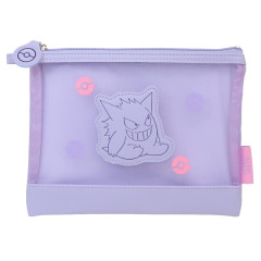 Japan Pokemon Flat Pouch - Gengar / Mesh Pastel