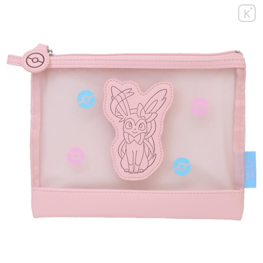 Japan Pokemon Flat Pouch - Sylveon / Mesh Pastel - 1