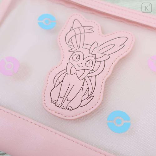 Japan Pokemon Flat Pouch - Sylveon / Mesh Pastel - 4