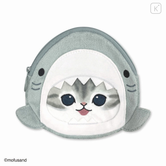 Japan Mofusand Small Pouch & Tissue Case - Cat / Shark Grey - 1