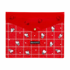 Japan Sanrio Original Clear Flat Folder - Hello Kitty / Glitter