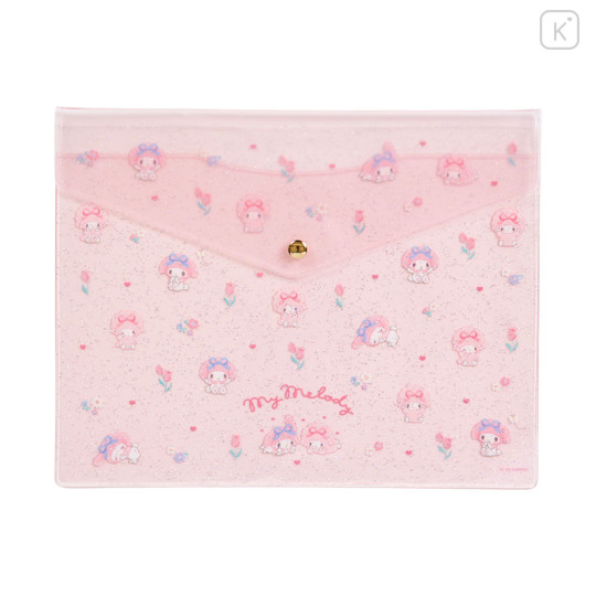 Japan Sanrio Original Clear Flat Folder - My Melody / Glitter - 1