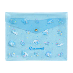 Japan Sanrio Original Clear Flat Folder - Cinnamoroll / Glitter