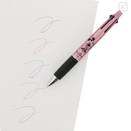 Japan Tokyo Disney Resort Jetstream 4&1 Multi Pen + Mechanical Pencil - Minnie / Metallic Pink - 4