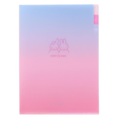 Japan Miffy 3 Pockets A5 Index Holder - Gradient Blue & Pink