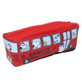 Japan Peanuts Fluffy Pen Case - Snoopy / School Bus Red Brothers - 2