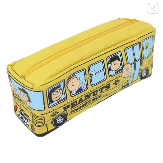 Japan Peanuts Fluffy Pen Case - Snoopy / School Bus Yellow Kids - 2