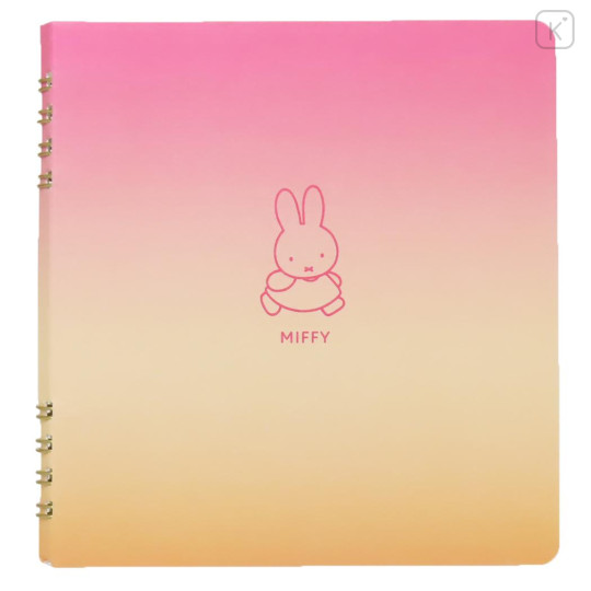 Japan Miffy Square Ring Notebook - Gradient Pink & Orange - 1