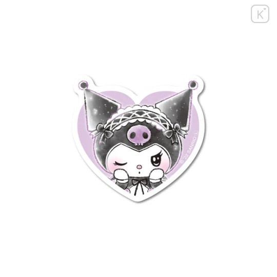 Japan Sanrio Vinyl Sticker - Kuromi / Lady Heart Wink - 1